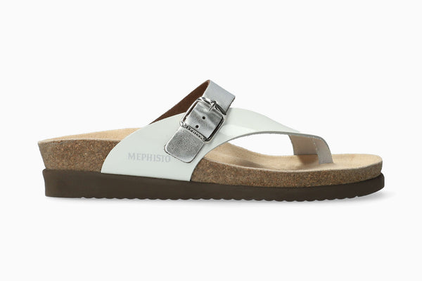 Mephisto Women's Helen Mix White Patent Leather Sandal