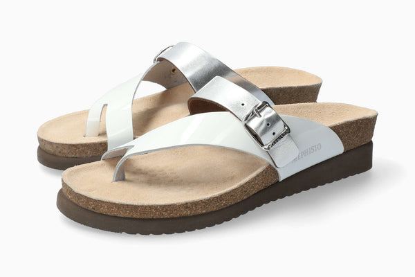 Mephisto Women's Helen Mix White Patent Leather Sandal