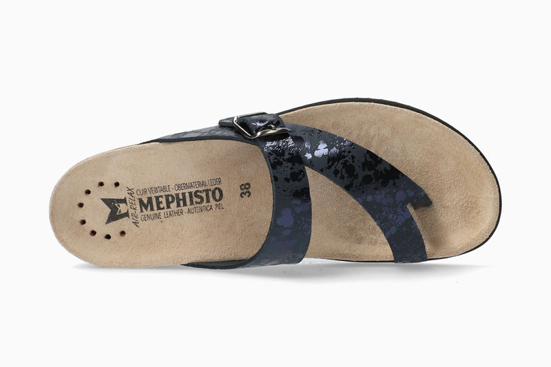 Mephisto Women's Helen Navy Paint Leather Sandal