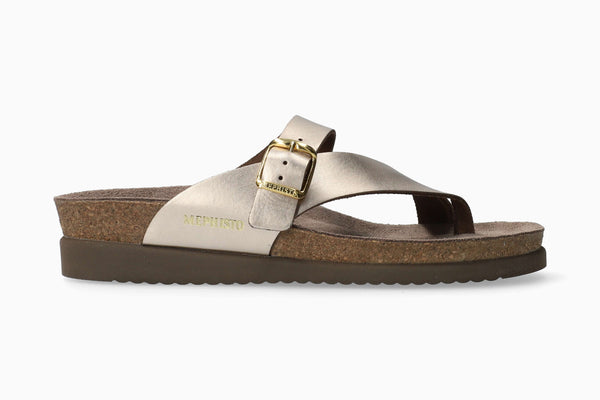 Mephisto Women's Helen Platinum Metallic leather Sandal