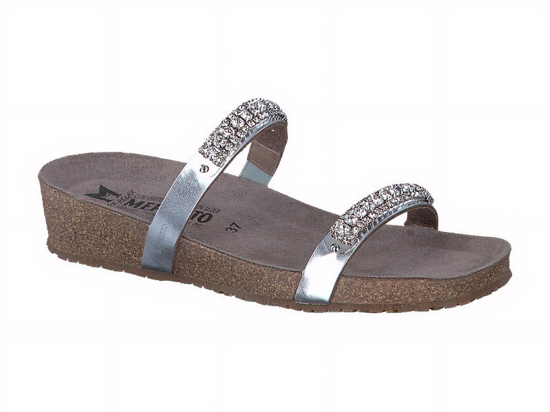 Mephito Women's Ivana Nickel Metallic Leather Sandal