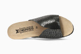 Mephisto Women's Lisane Black Zebra Print Leather Wedge Sandal