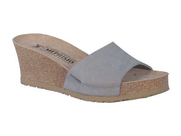 Mephisto Women's Lise Light Grey Nubuck Wedge