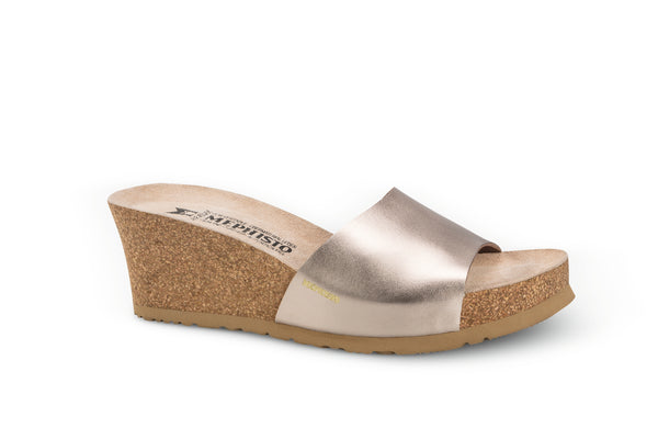 Mephisto Women's Lise Platinum Metallic Leather Wedge