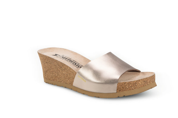 Mephisto Women's Lise Platinum Metallic Leather Wedge