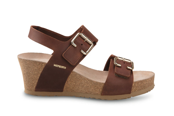 Mephisto Women's Lissandra Chestnut Leather Wedge