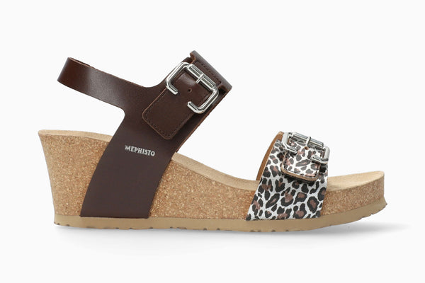 Mephisto Women's Lissandra Chestnut Metallic Leather Wedge