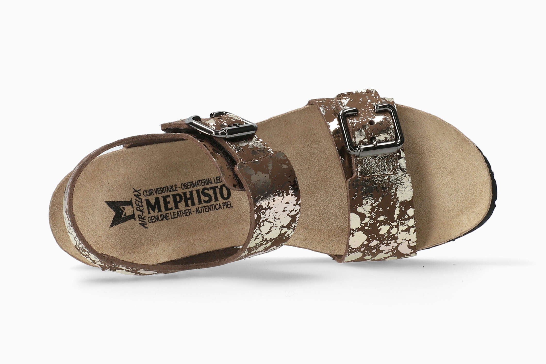 Mephisto Women's Lissandra Dark Brown Paint Leather Wedge