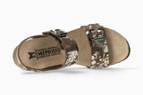 Mephisto Women's Lissandra Dark Brown Paint Leather Wedge