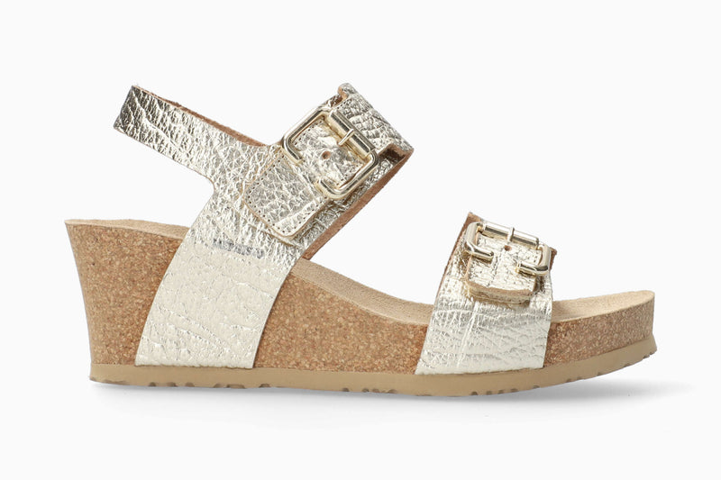 Mephisto Women's Lissandra Gold Metallic Leather Wedge