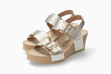 Mephisto Women's Lissandra Gold Metallic Leather Wedge