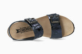 Women's Mephisto Lissandra Navy Paint Leather Wedge