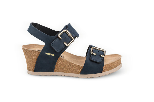 Mephisto Women's Lissandra Navy Nubuck Wedge