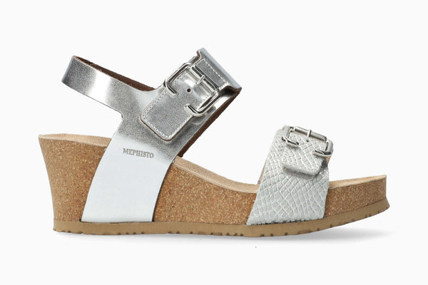 Mephisto Women's Lissandra Nickel Metallic Leather Wedge