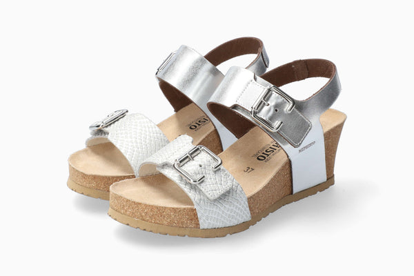 Mephisto Women's Lissandra Nickel Metallic Leather Wedge
