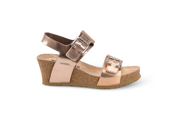 Mephisto Women's Lissandra Old Pink Metallic Leather Wedge