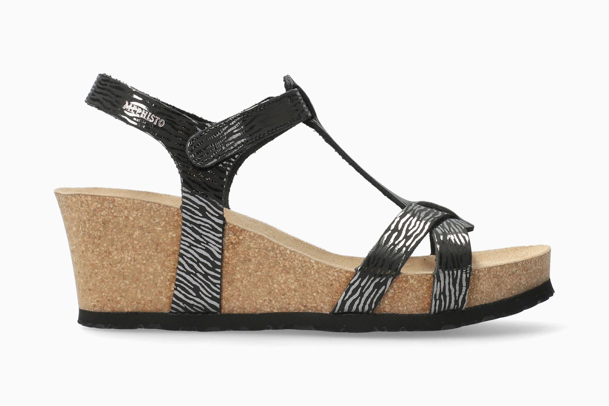 Mephisto Women's Liviane Black Zebra Leather Wedge