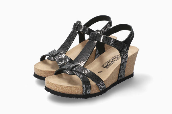 Mephisto Women's Liviane Black Zebra Leather Wedge