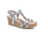 Mephisto Women's Liviane Multicolored Metallic Leather Wedge