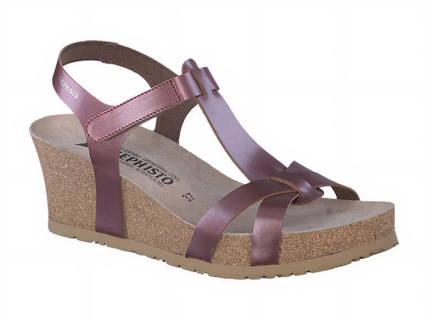 Mephisto Women's Liviane Spice Metallic Leather Wedge