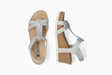 Mephisto Women's Liviane White Reptile Print Leather Wedge