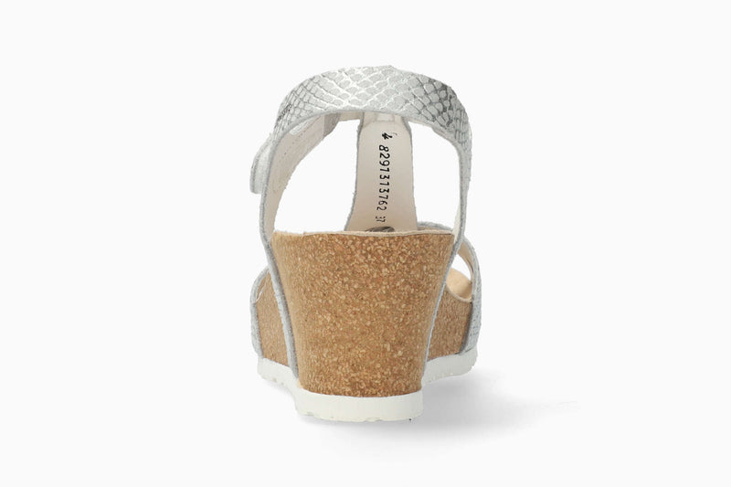 Mephisto Women's Liviane White Reptile Print Leather Wedge