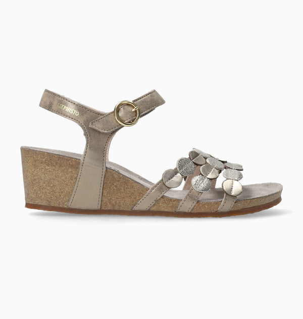 Mephisto Women's Matilde Dark Taupe Leather Wedge