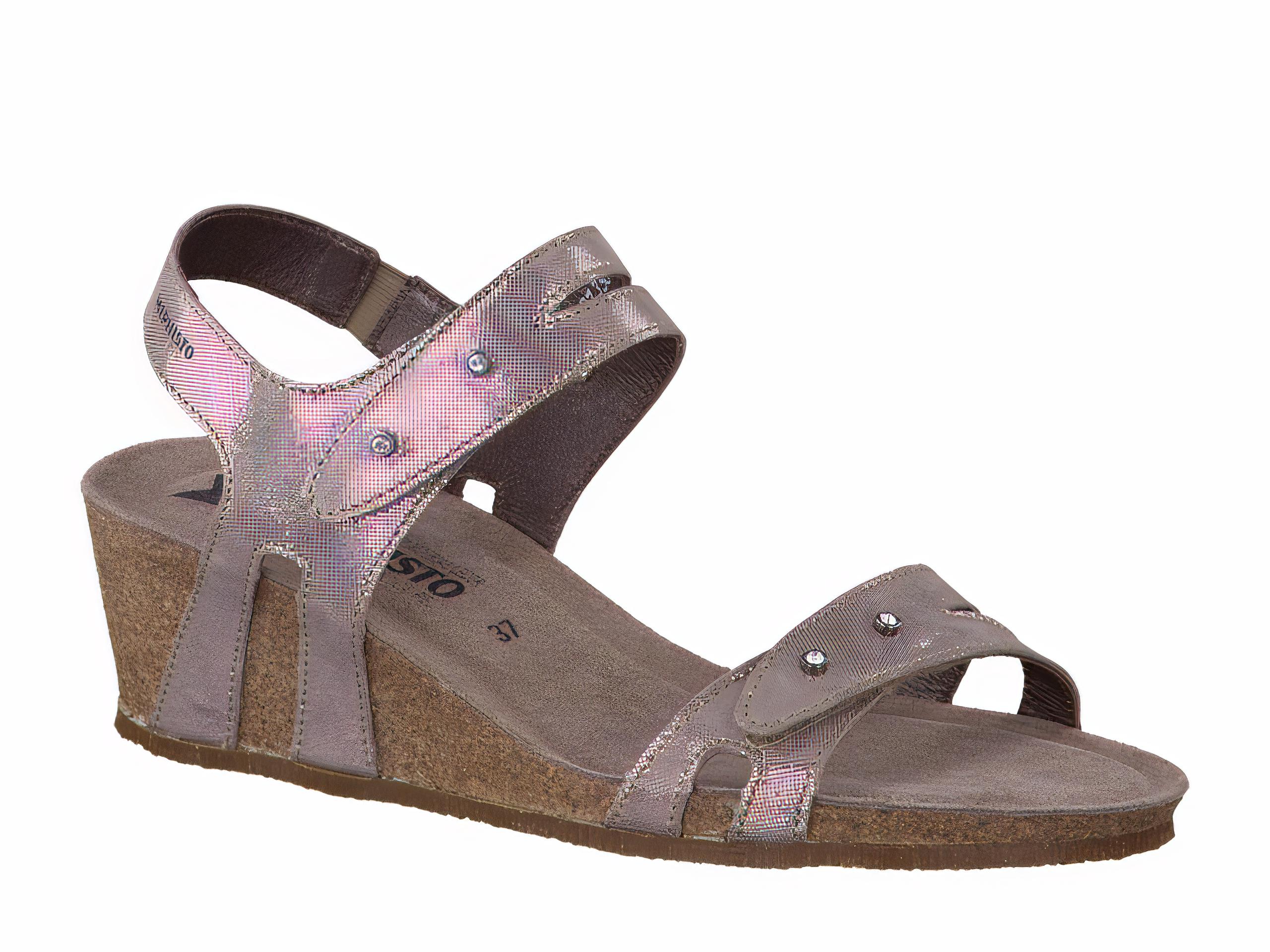 Mephisto Women's Minoa Camel Metallic Leather Wedge