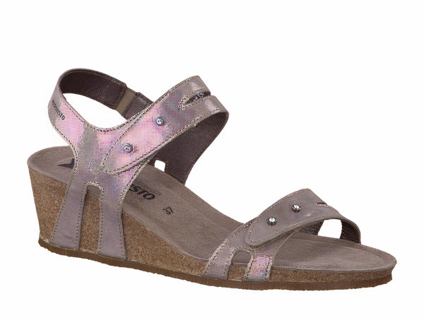 Mephisto Women's Minoa Camel Metallic Leather Wedge