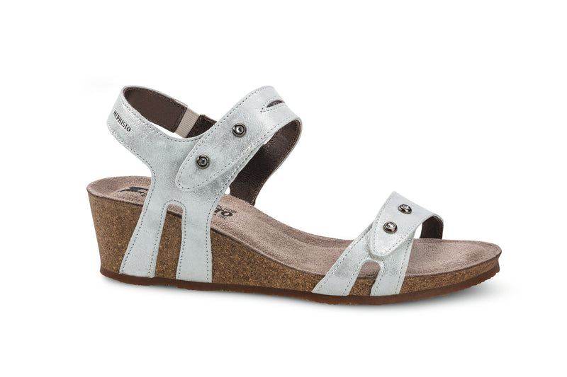 Mephisto Women's Minoa Silver Metallic Leather Wedge