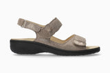 Mephisto Mobils Women's Getha Dark Taupe Printed Nubuck Sandal