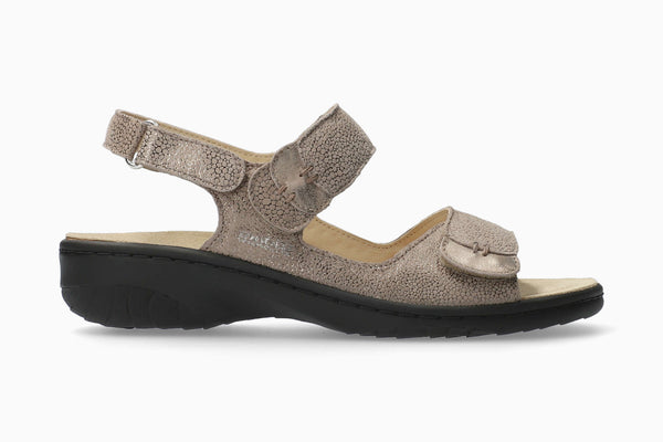 Mephisto Mobils Women's Getha Dark Taupe Printed Nubuck Sandal