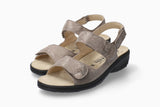 Mephisto Mobils Women's Getha Dark Taupe Printed Nubuck Sandal