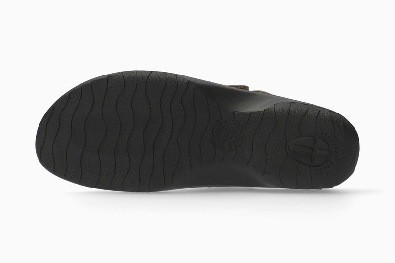 Mephisto Mobils Women's Getha Dark Taupe Printed Nubuck Sandal