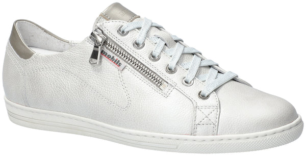 Mephisto Mobils Women's Hawai Off White Metallic Leather Sneaker