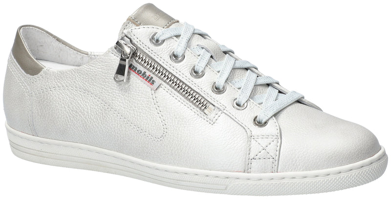 Mephisto Mobils Women's Hawai Off White Metallic Leather Sneaker