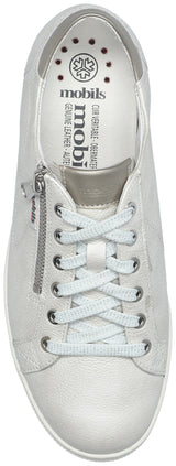 Mephisto Mobils Women's Hawai Off White Metallic Leather Sneaker