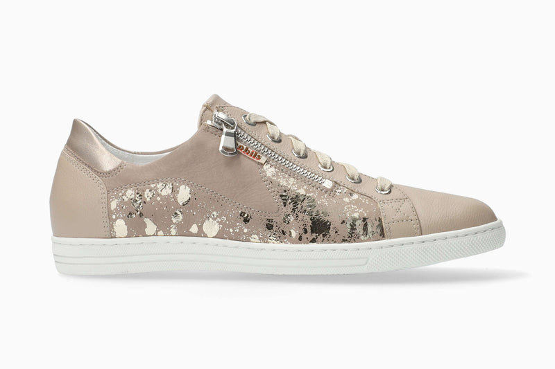Mephisto Mobils Women's Hawai Shiny Light Taupe Premium Leather Sneaker