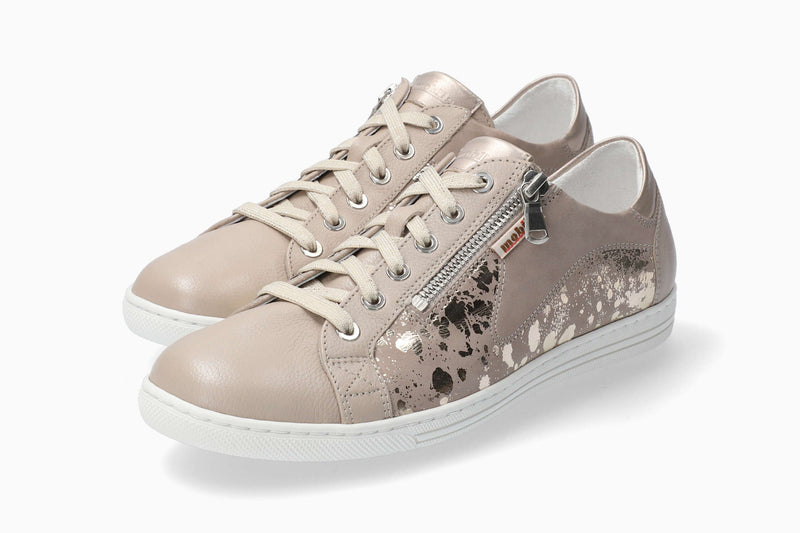 Mephisto Mobils Women's Hawai Shiny Light Taupe Premium Leather Sneaker