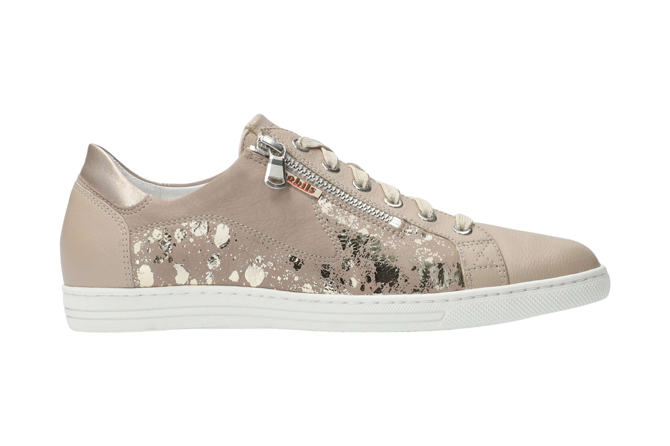Mephisto Mobils Women's Hawai Shiny Light Taupe Premium Leather Sneaker