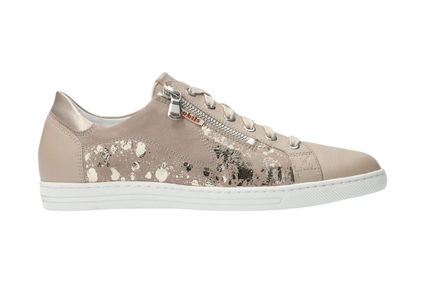 Mephisto Mobils Women's Hawai Shiny Light Taupe Premium Leather Sneaker