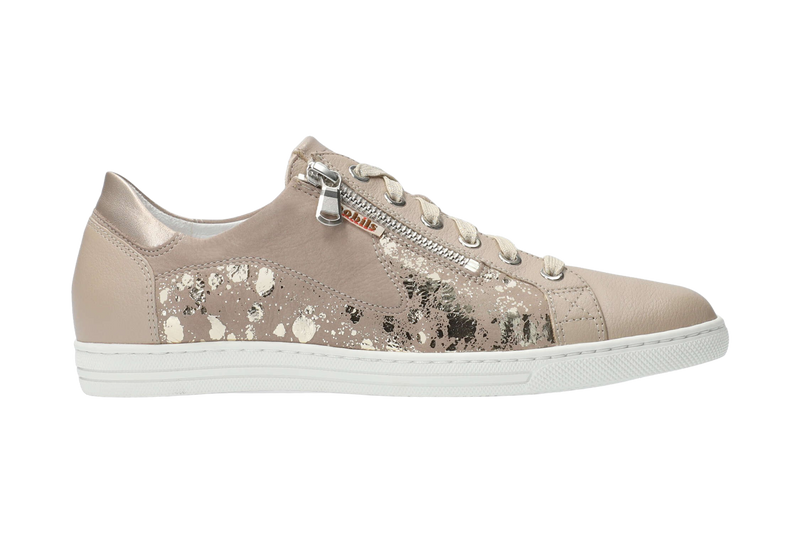 Mephisto Mobils Women's Hawai Shiny Light Taupe Premium Leather Sneaker