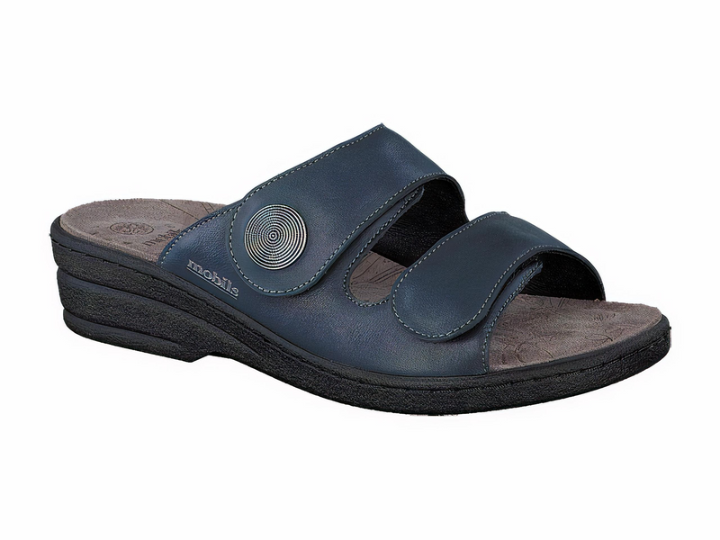 Mephisto Women's Rosana Blue Smooth Leather Sandal