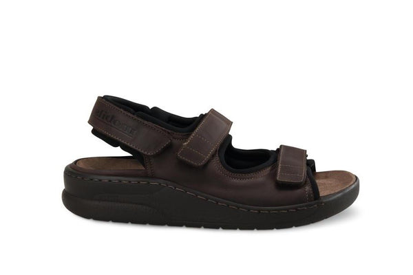 Mephisto Mobils Men's Valden Dark Brown Oldbrush Leather Sandal