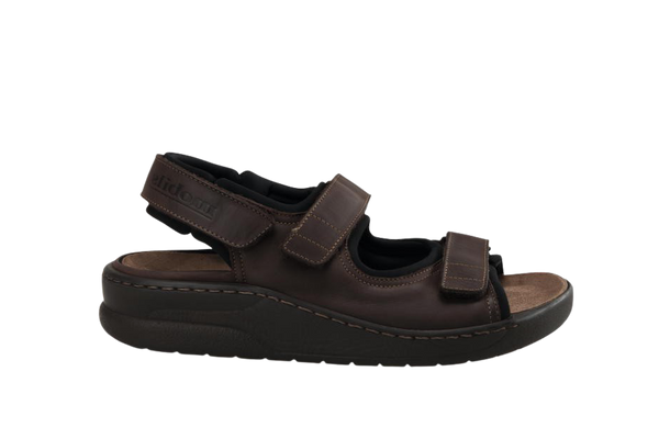 Mephisto Mobils Men's Valden Dark Brown Oldbrush Leather Sandal