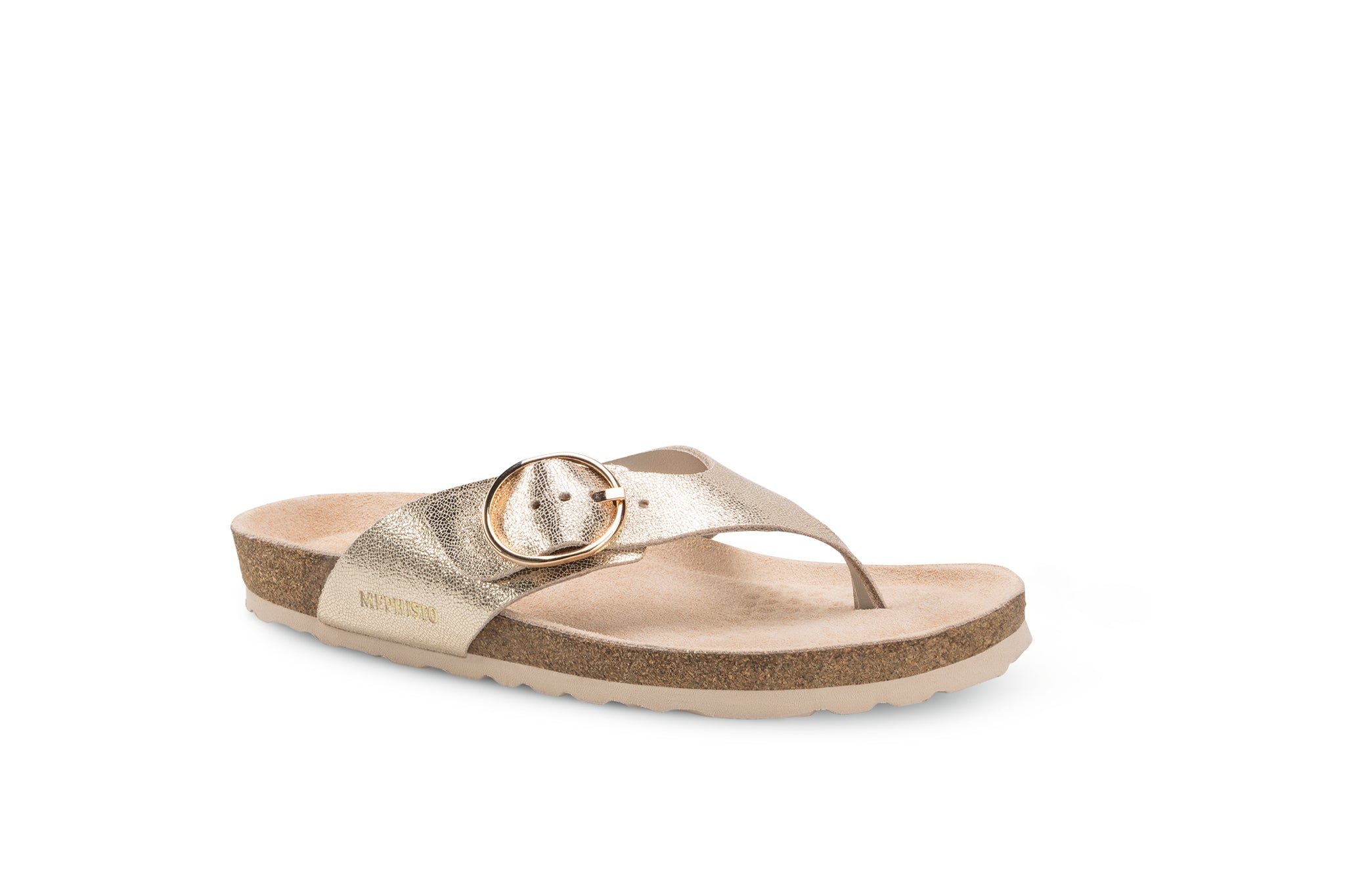 Mephisto Women's Natalina Platinum Metallic Leather Sandal