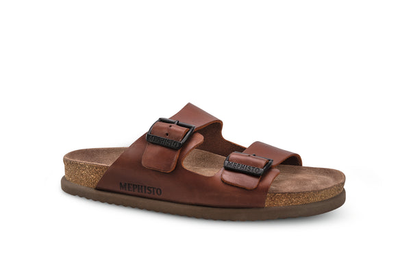 Mephisto Men's Nerio Chestnut Leather Sandal