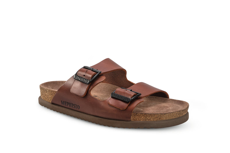 Mephisto Men's Nerio Chestnut Leather Sandal