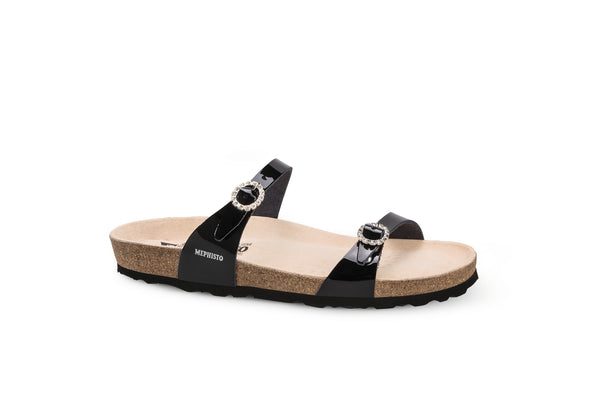Mephisto Women's Norie Black Patent Leather Sandal