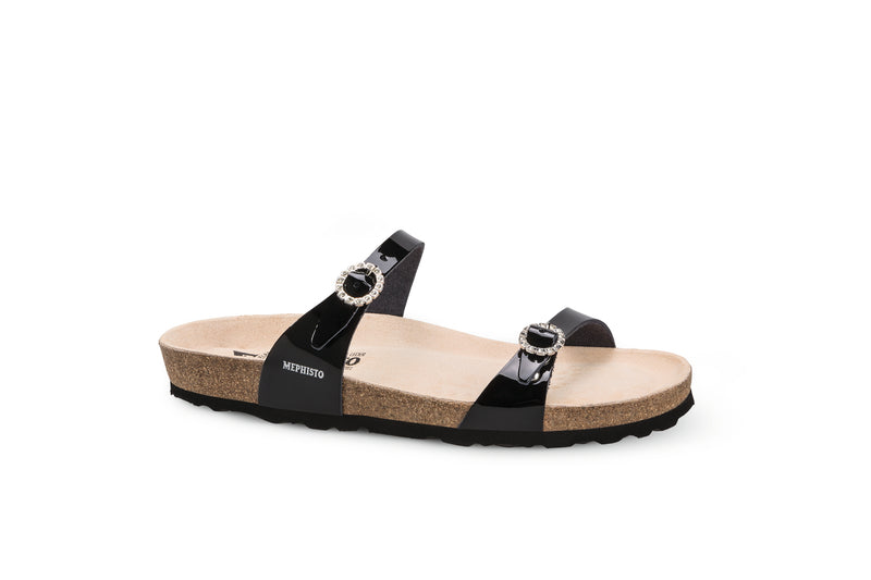 Mephisto Women's Norie Black Patent Leather Sandal
